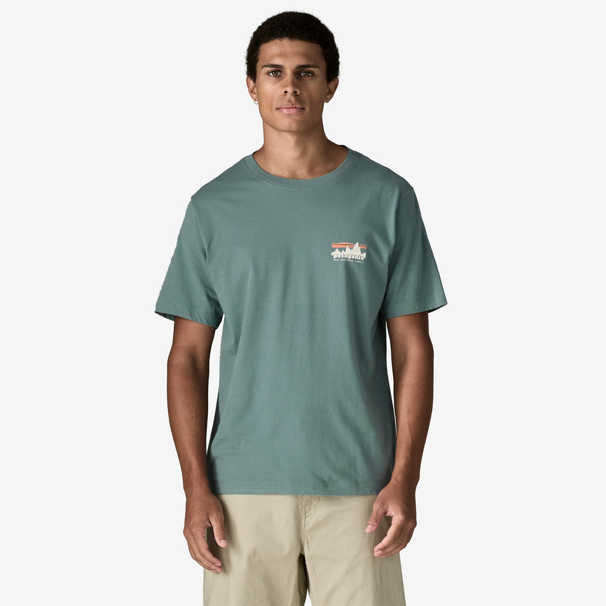 Explore Patagonia Men '73 Skyline T-Shirt - Blue Sage for trail, outdoor & lifestyle use | Liv Activ Singapore