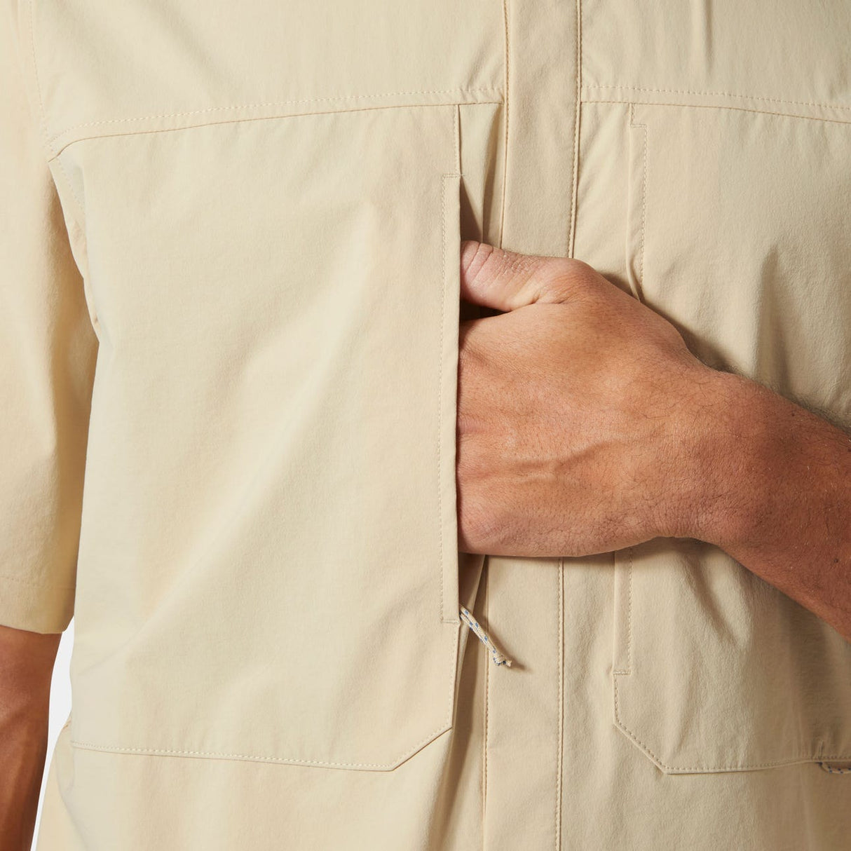 Helly Hansen Men Awe Short Sleeve Softshell Overshirt - Scandi Sand