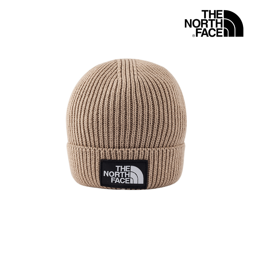 The North Face Unisex Logo Box Cuffed Beanie - Mushroom Grey