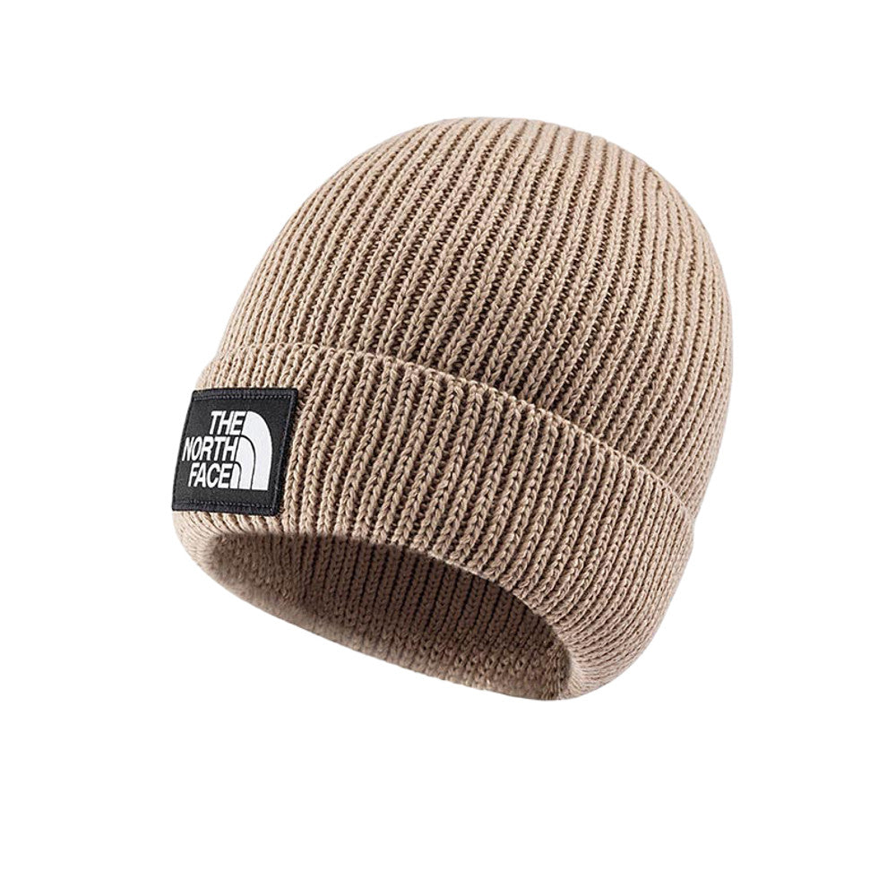 The North Face Unisex Logo Box Cuffed Beanie - Mushroom Grey