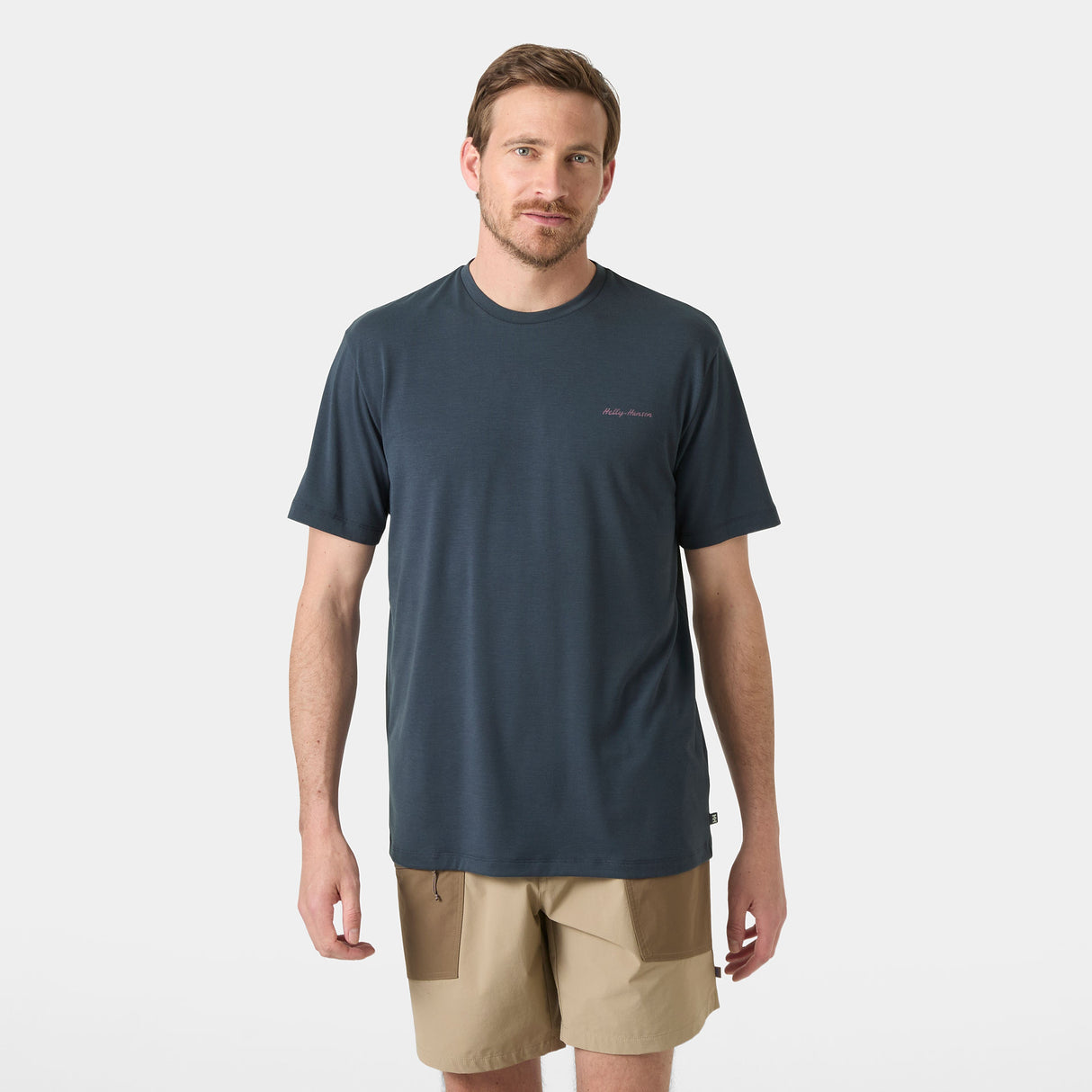 Explore Helly Hansen Men Skog Graphic T-Shirt - Alpine Frost for trail, outdoor & lifestyle use | Liv Activ Singapore