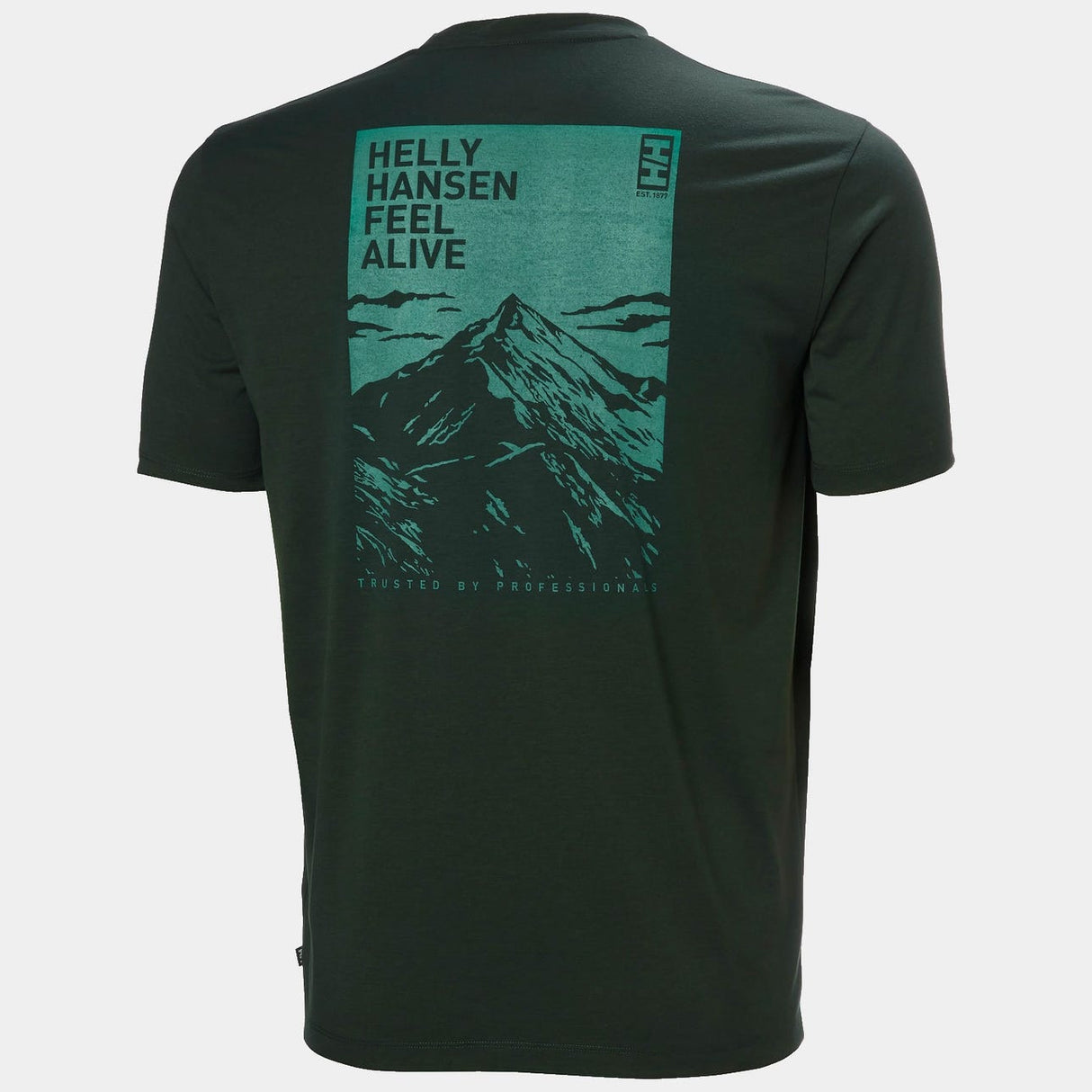 Explore Helly Hansen Men Skog Graphic T-Shirt - Dark Jungle for trail, outdoor & lifestyle use | Liv Activ Singapore