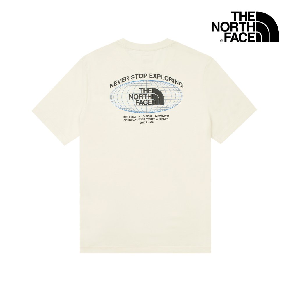 The North Face Men SS Immersed Outdoors Grid Tee Graphic - AP White Dune