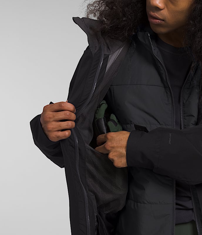 Explore The North Face Men Clement Triclimate® Jacket - TNF Black / Asphalt Grey for trail, outdoor & lifestyle use | Liv Activ Singapore