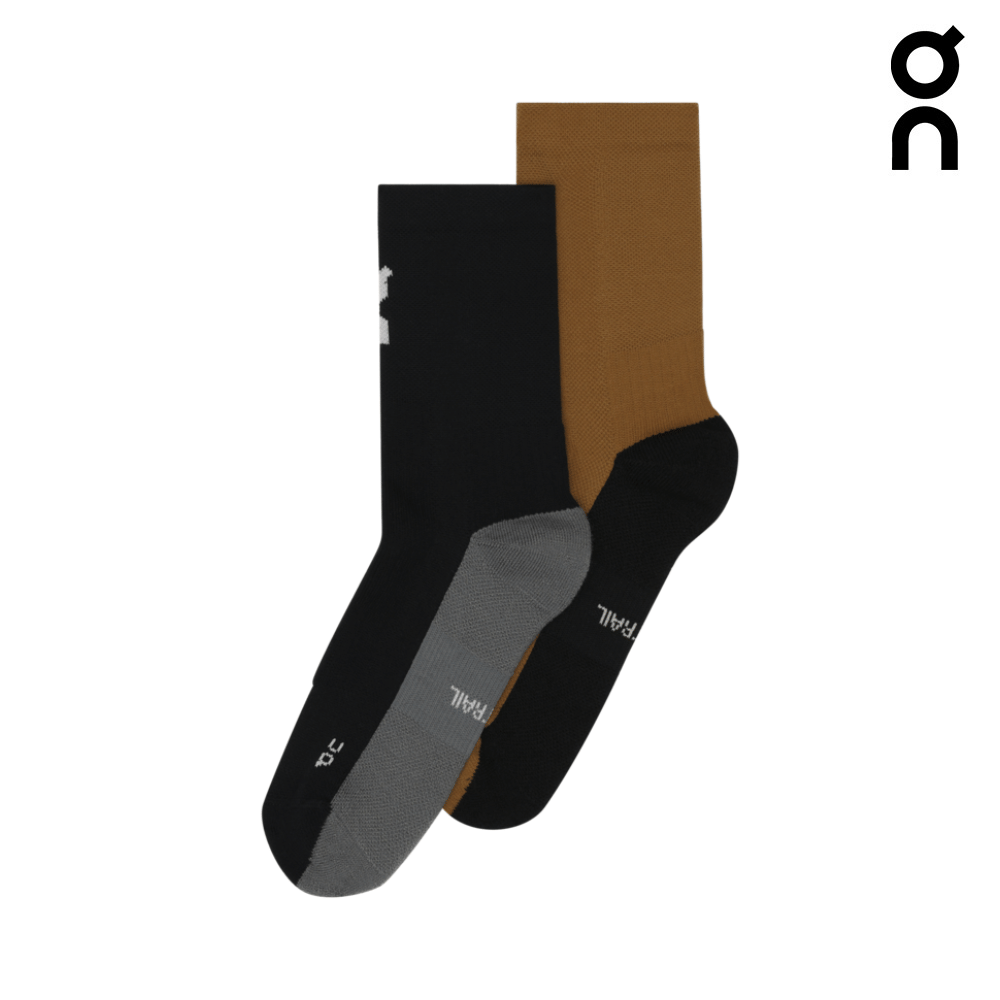 On Unisex Trail Sock High 2 Pack - Black / Sphinx