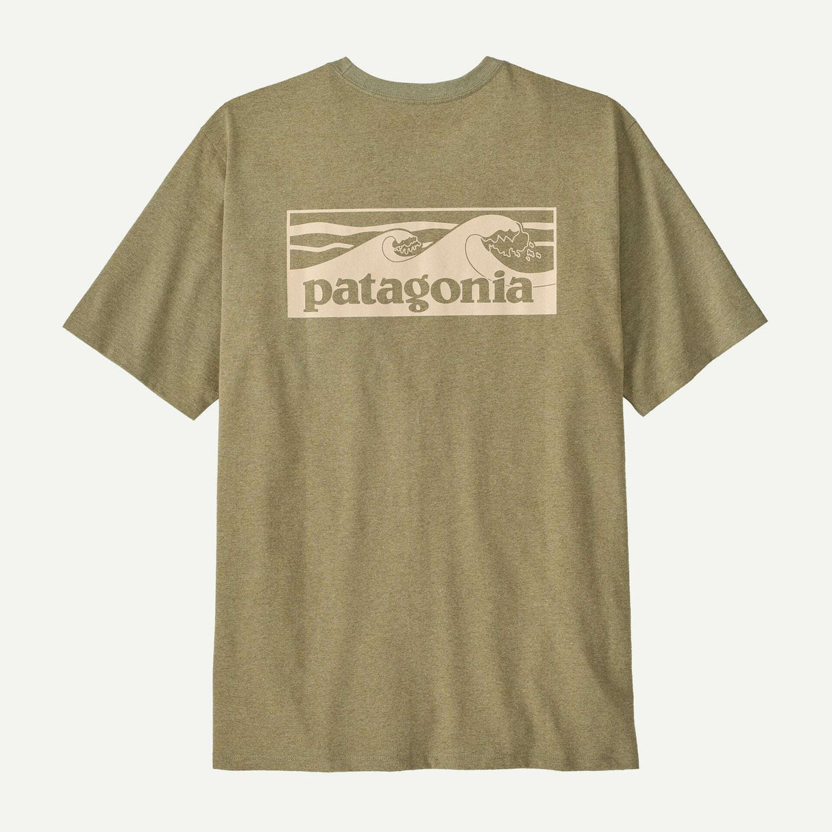 Explore Patagonia Men Boardshort Logo Pocket Responsibili-Tee - Gumtree Green for trail, outdoor & lifestyle use | Liv Activ Singapore