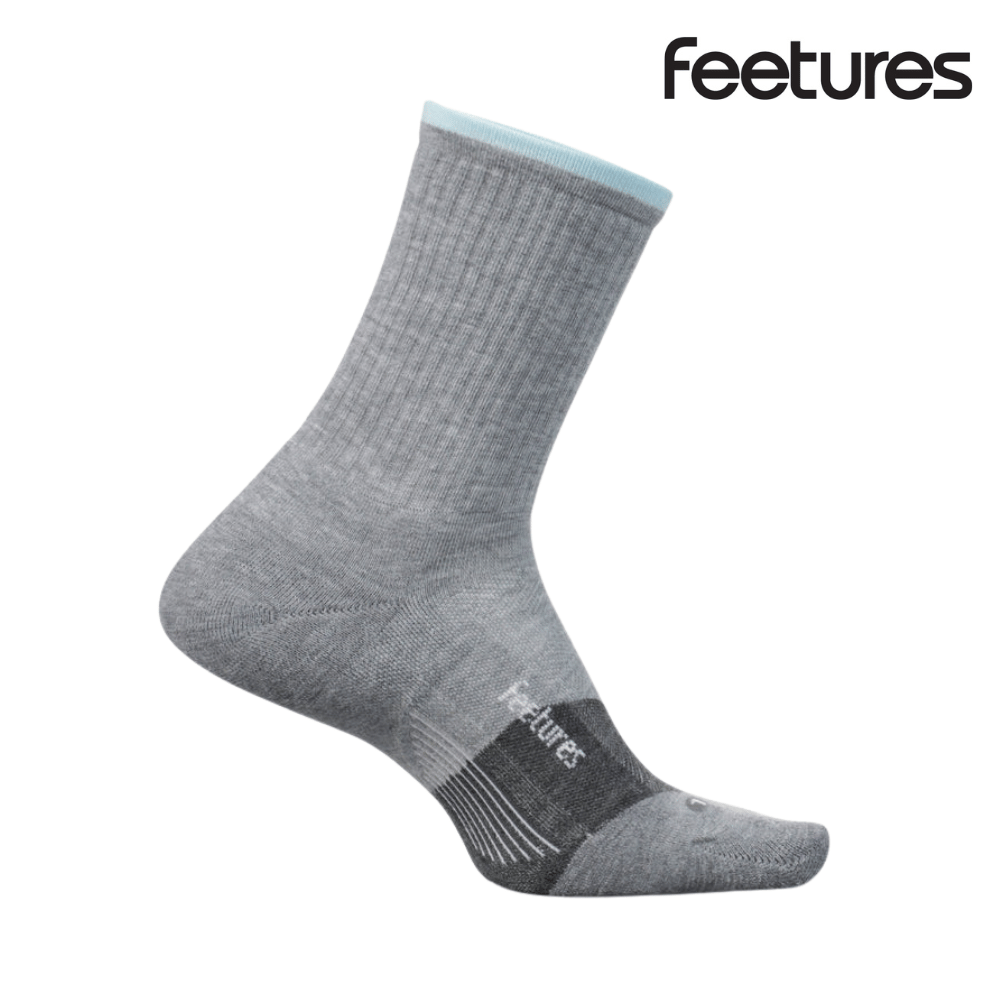 Feetures Trail Max Cushion Mini Crew - Light Gray