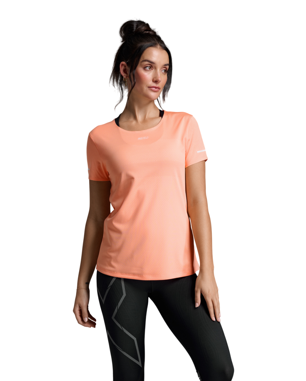 2XU Women Light Speed Tech Tee - Digital Peach / White Reflective