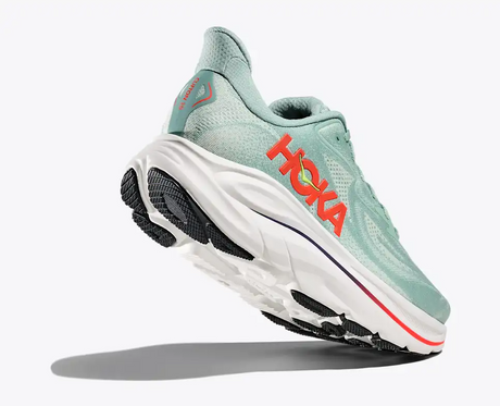 Explore HOKA Men Clifton 10 - Sage / Neon Flame for trail, outdoor & lifestyle use | Liv Activ Singapore
