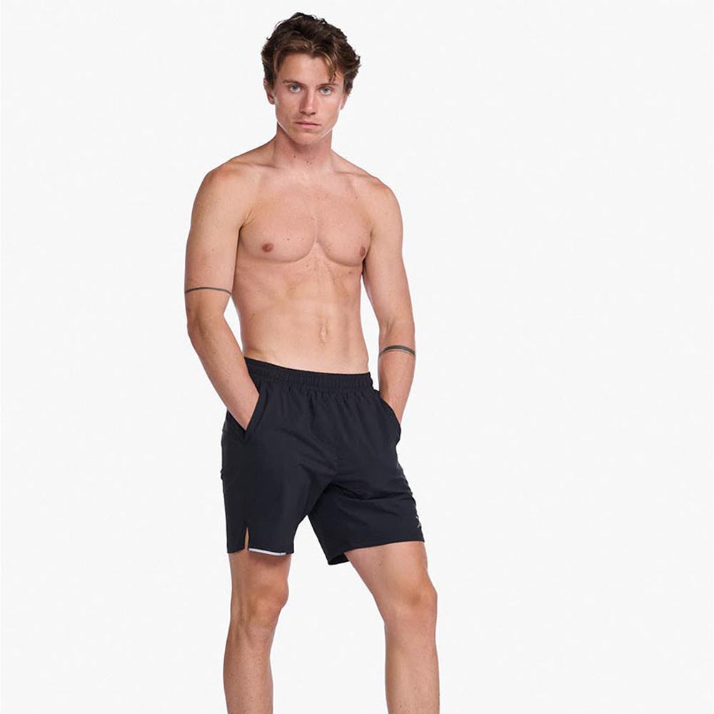 2XU Men Aero 7 Inch Shorts - Black / Silver Reflective – Liv Activ