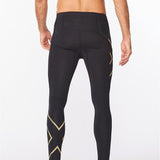 2XU Men Light Speed Compression Tights - Black / Gold Reflective