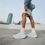 Explore OOFOS Men OOmy Stride - White / Glacier for trail, outdoor & lifestyle use | Liv Activ Singapore