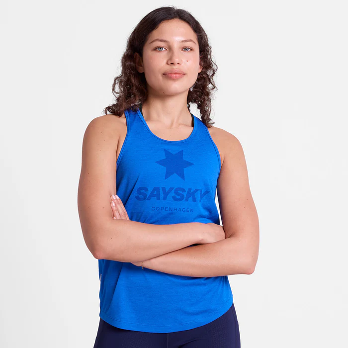 Explore SAYSKY Women Logo Combat Pro Singlet - Blue for trail, outdoor & lifestyle use | Liv Activ Singapore