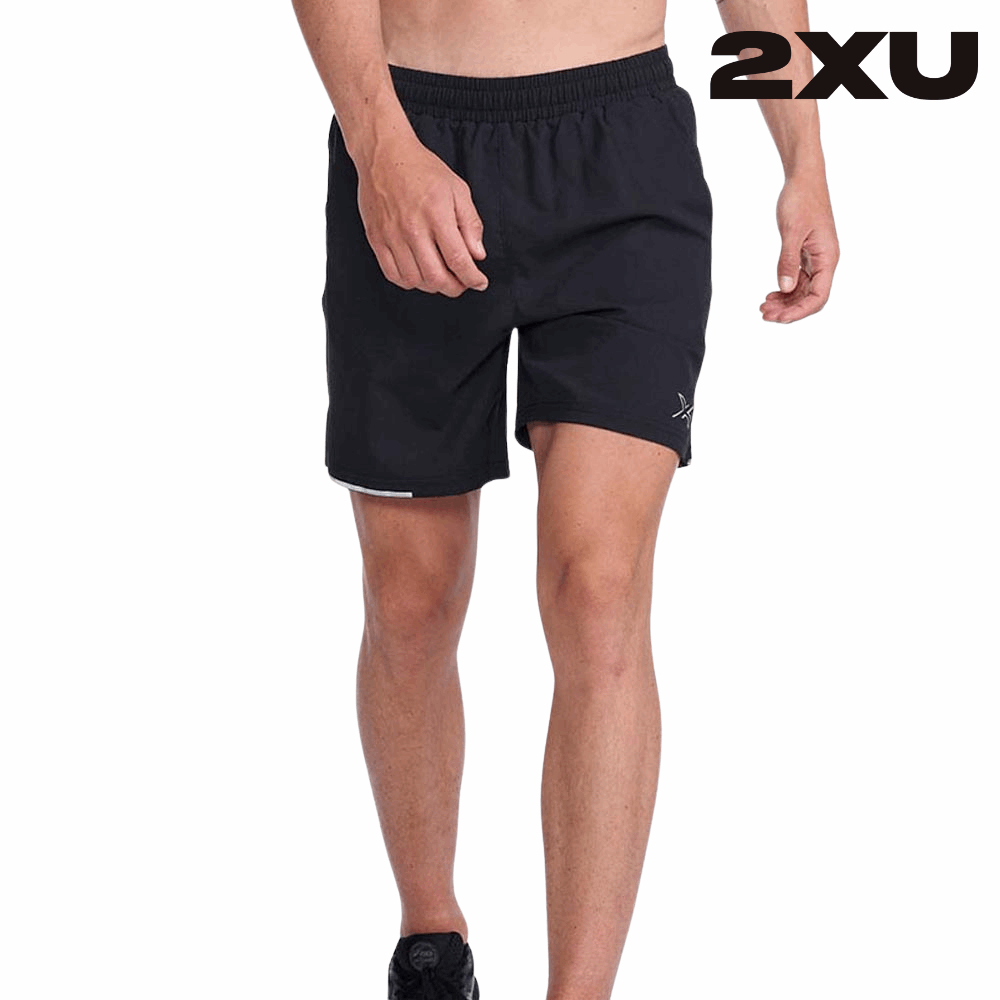 YA−MAN IS-98B BLACK 2XU Men Aero 7 Inch Shorts - Black / Silver Reflective – Liv Activ