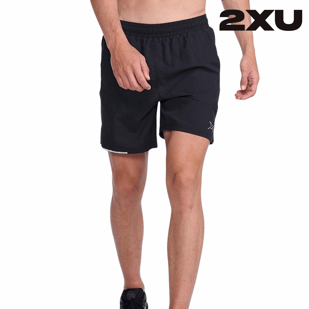 2XU Men Aero 7 Inch Shorts - Black / Silver Reflective