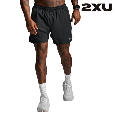 Explore 2XU Men Aero 5 Inch Shorts - Black / Silver Reflective for trail, outdoor & lifestyle use | Liv Activ Singapore