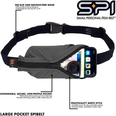 Explore SPIbelt Large Pocket - Anthracite for trail, outdoor & lifestyle use | Liv Activ Singapore