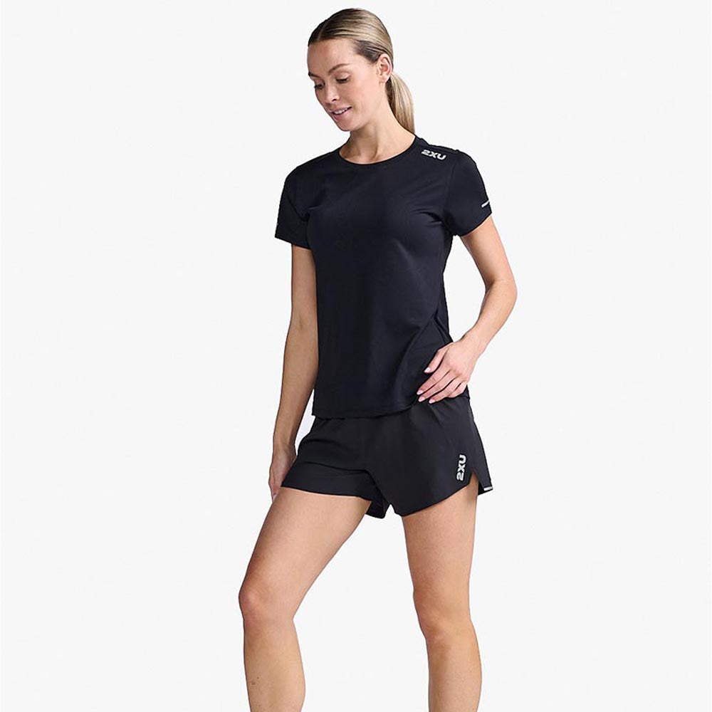 2XU Women Aero Tee - Black / Silver Reflective