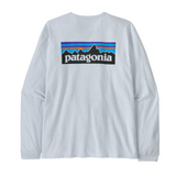 Patagonia Women Long-Sleeved P-6 Logo Responsibili-Tee - White