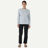 Patagonia Women Long-Sleeved P-6 Logo Responsibili-Tee - White
