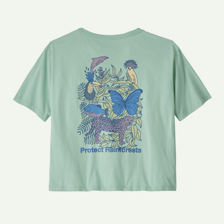 Explore Patagonia Women Protect Rainforests Easy-Cut T-Shirt - Thin Ice for trail, outdoor & lifestyle use | Liv Activ Singapore
