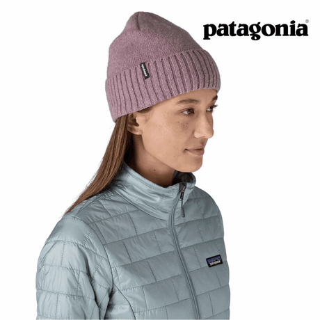 Explore Patagonia Unisex Brodeo Beanie - Stormy Mauve for trail, outdoor & lifestyle use | Liv Activ Singapore