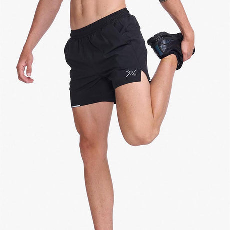 2XU Men Aero 5 Inch Shorts - Black / Silver Reflective