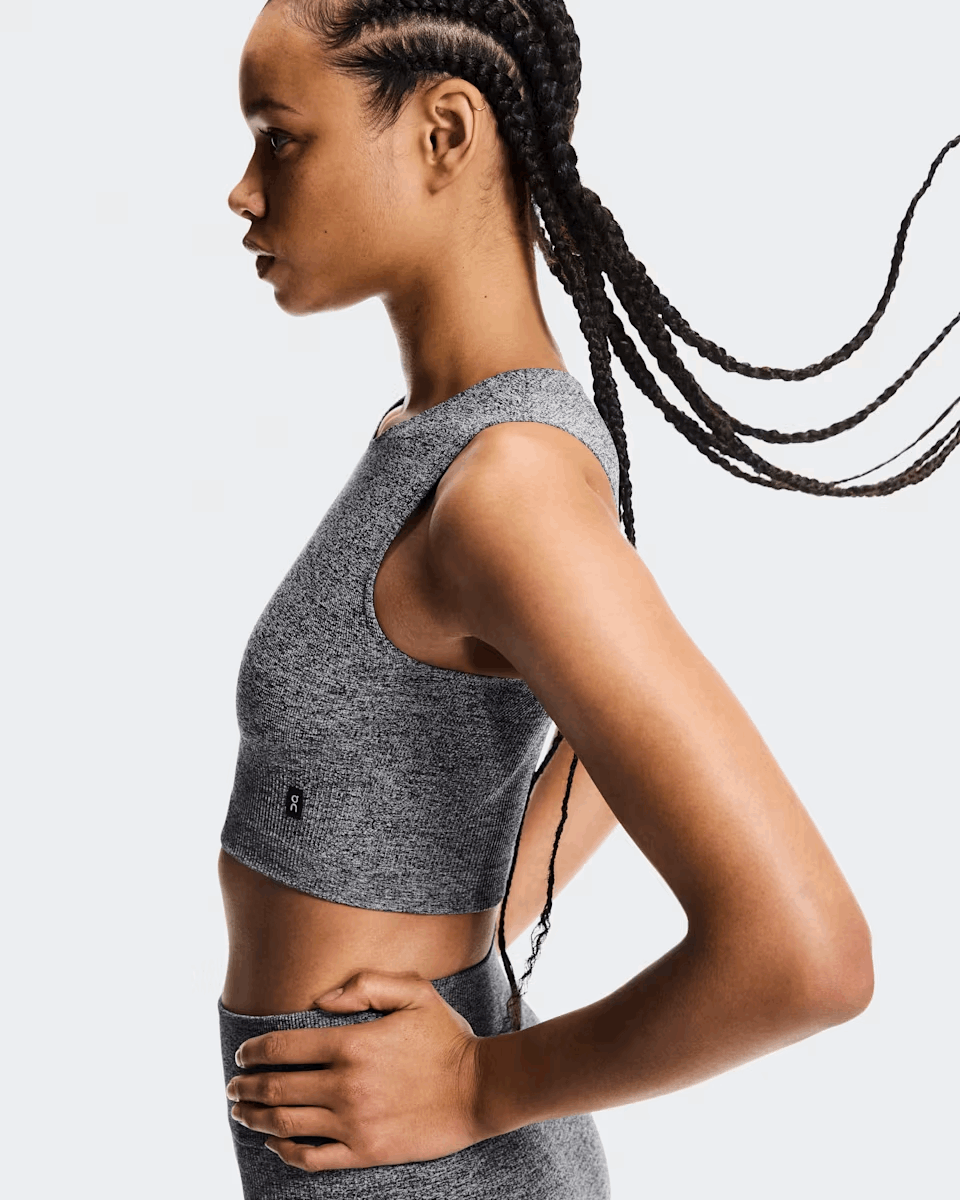 Explore On Women Studio Knit Crop - Graphite / Heather for trail, outdoor & lifestyle use | Liv Activ Singapore