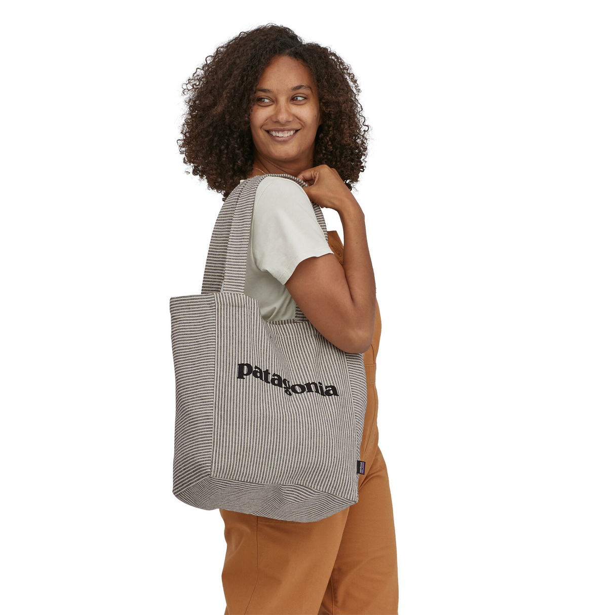 Patagonia Recycled Market Tote - '73 Text Logo: Classic Tan