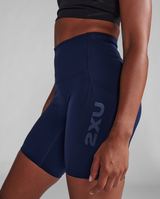 2XU Women Form Stash Hi-Rise Bike Shorts - Midnight / Midnight