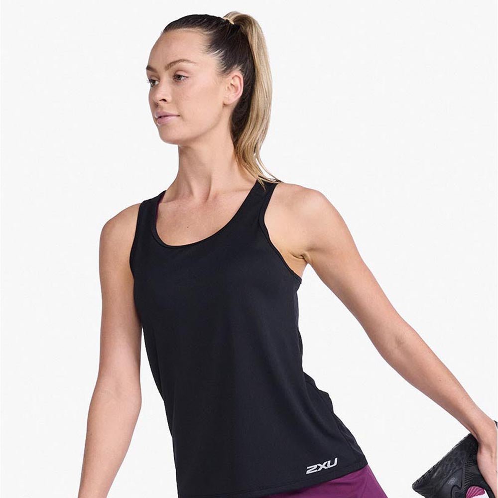 2XU Women Aero Singlet - Black / Silver Reflective