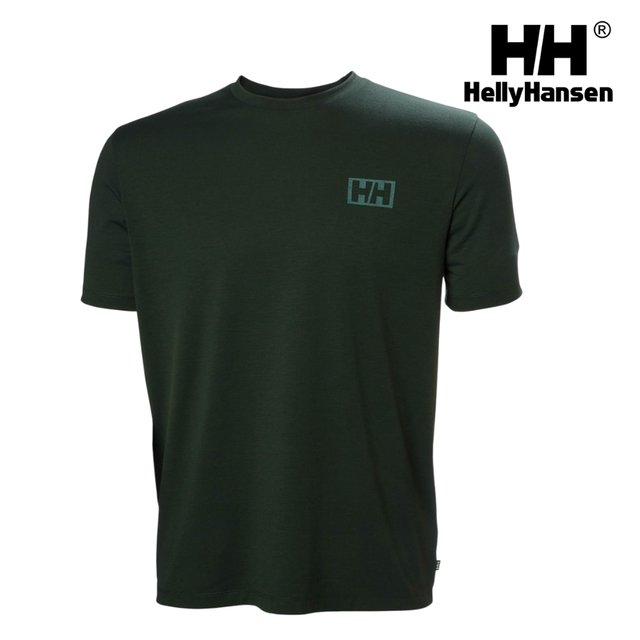 Explore Helly Hansen Men Skog Graphic T-Shirt - Dark Jungle for trail, outdoor & lifestyle use | Liv Activ Singapore