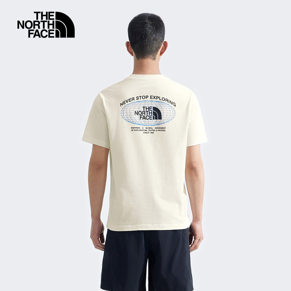 The North Face Men SS Immersed Outdoors Grid Tee Graphic - AP White Dune