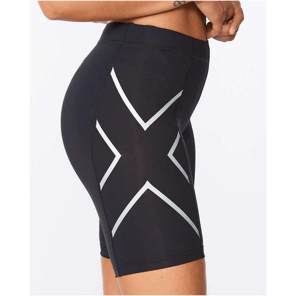 2XU Women Core Compression Shorts - Black / Silver – Liv Activ