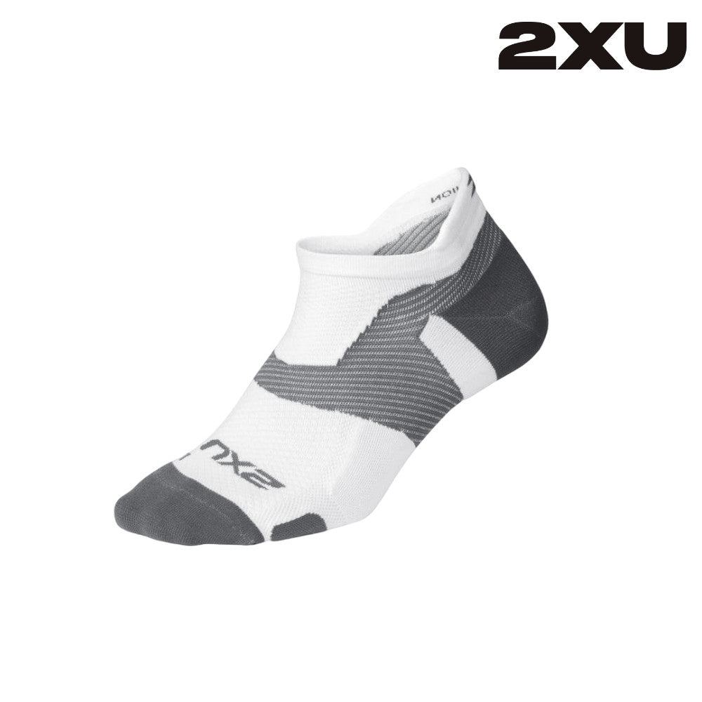 2XU Unisex Vectr Light Cushion No Show Socks - White / Grey