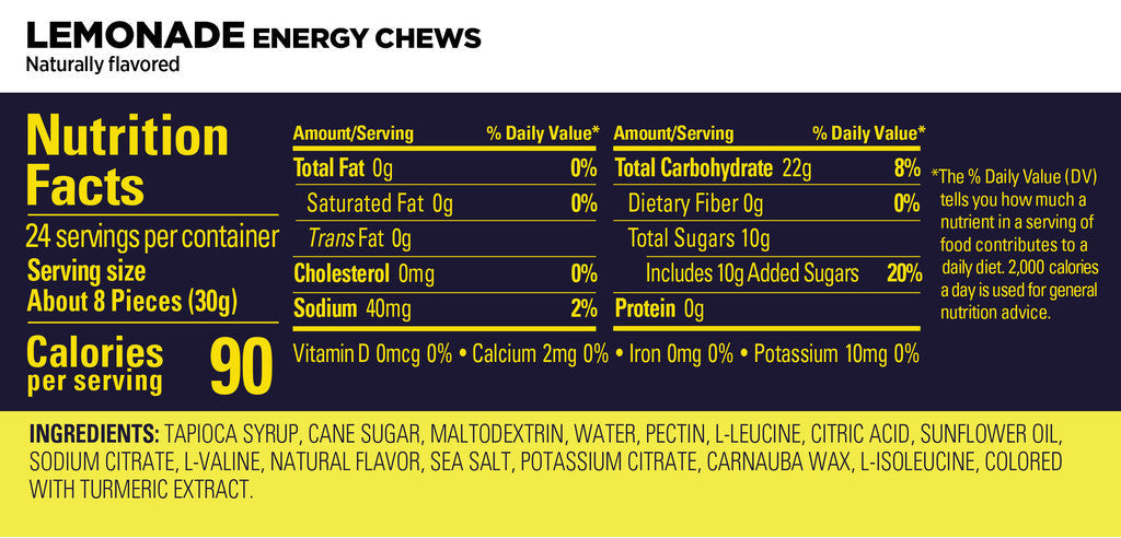 (1 Pack) GU Energy Chews Lemonade - Expiry Date: May 2025