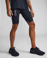 2XU Men Light Speed React Compression Shorts - Black / White Reflective