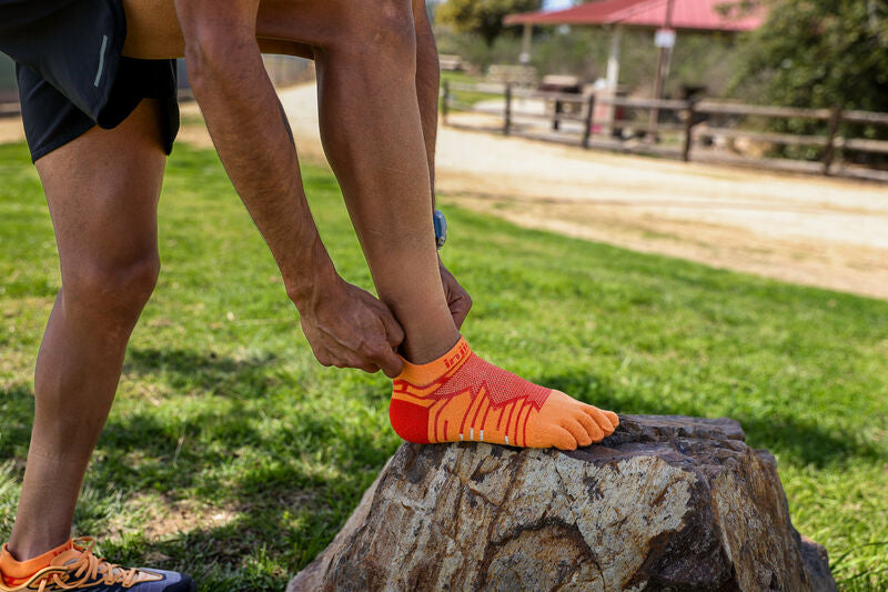 Injinji Ultra Run Midweight No-Show Coolmax - Desert Orange