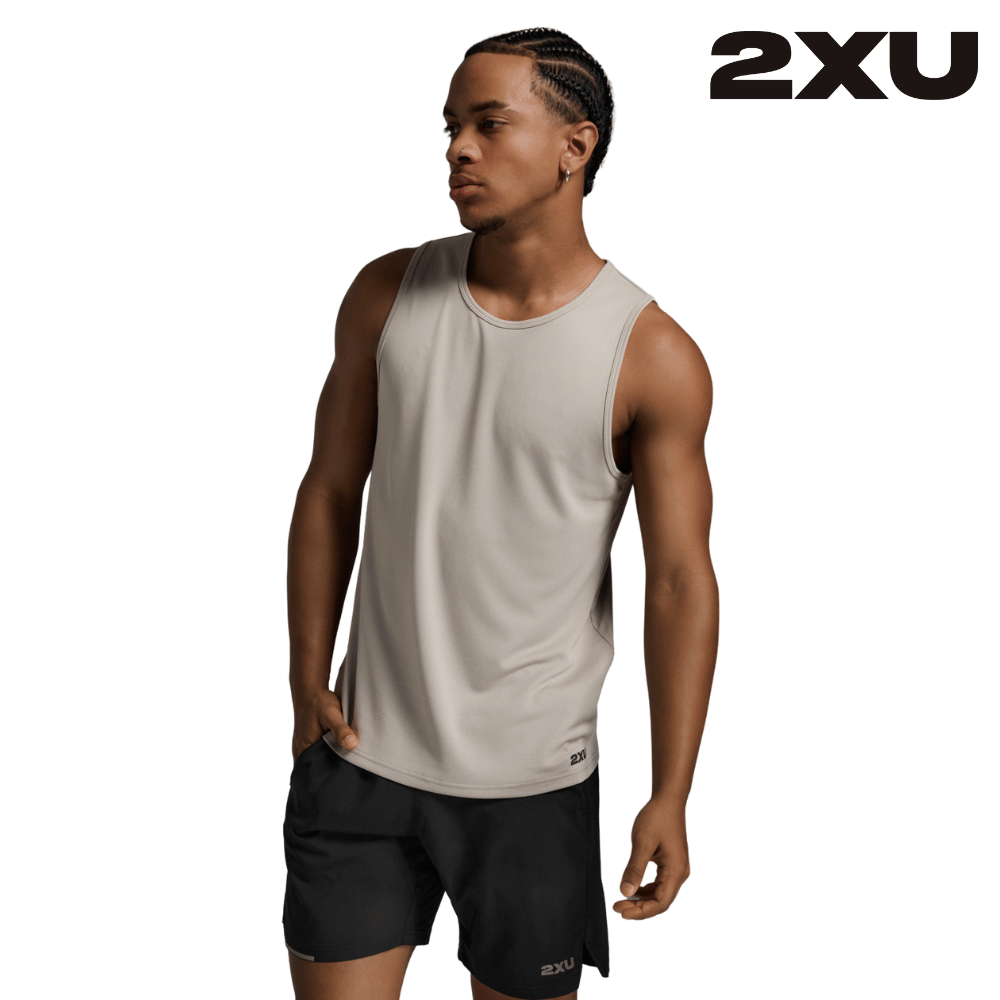 2XU Men Aero Tank - Carbon / Black Reflective