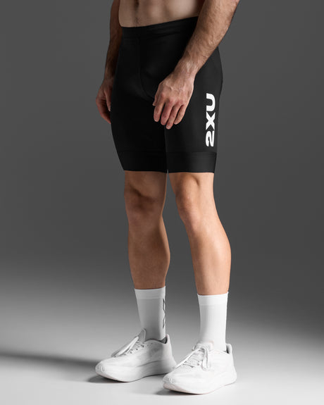 2XU Men Aero 9 Inch Tri Shorts - Black / White