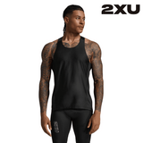 2XU Men Light Speed React Singlet - Black / Black Reflective