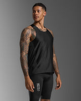 2XU Men Light Speed React Singlet - Black / Black Reflective