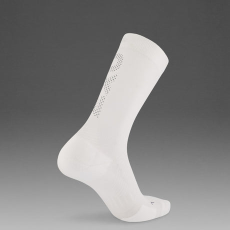 Explore 2XU Unisex Vectr Reflective Crew Socks - White / Silver Reflective for trail, outdoor & lifestyle use | Liv Activ Singapore