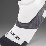 Explore 2XU Unisex Vectr Ultralight 1/4 Crew Socks - White / Grey for trail, outdoor & lifestyle use | Liv Activ Singapore