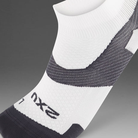 Explore 2XU Unisex Vectr Ultralight 1/4 Crew Socks - White / Grey for trail, outdoor & lifestyle use | Liv Activ Singapore