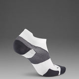 Explore 2XU Unisex Vectr Ultralight 1/4 Crew Socks - White / Grey for trail, outdoor & lifestyle use | Liv Activ Singapore