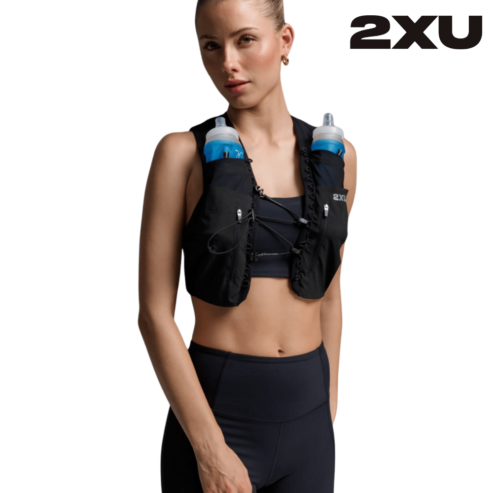 2XU Unisex Run Hydration Vest - Black / Silver Reflective