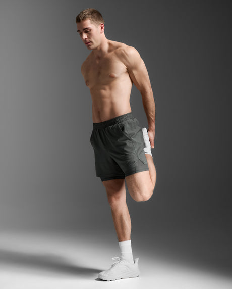 2XU Men Aero Mesh 2-In-1 5 Inch Short - Jupiter / Black Reflective