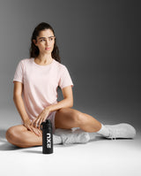 2XU Women Aero Mesh Tee - Pink Frost / Pink Frost Reflective