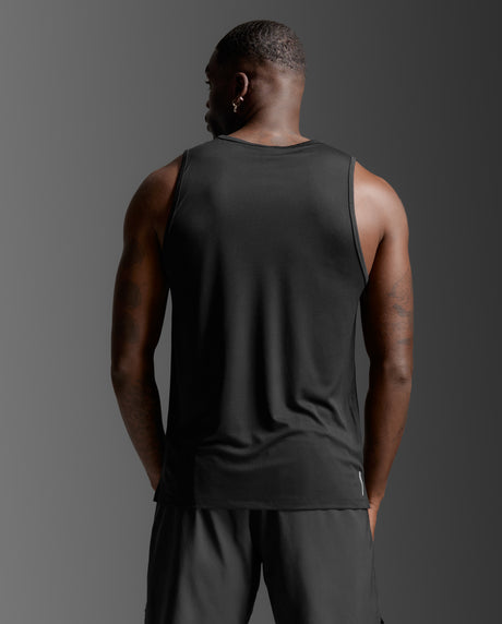 2XU Men Aero Mesh Tank - Black / Silver Reflective